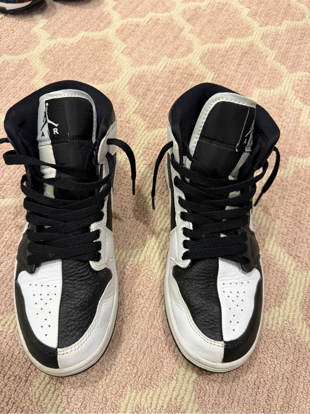 Nike Women's Black and White High-Top Sneakers